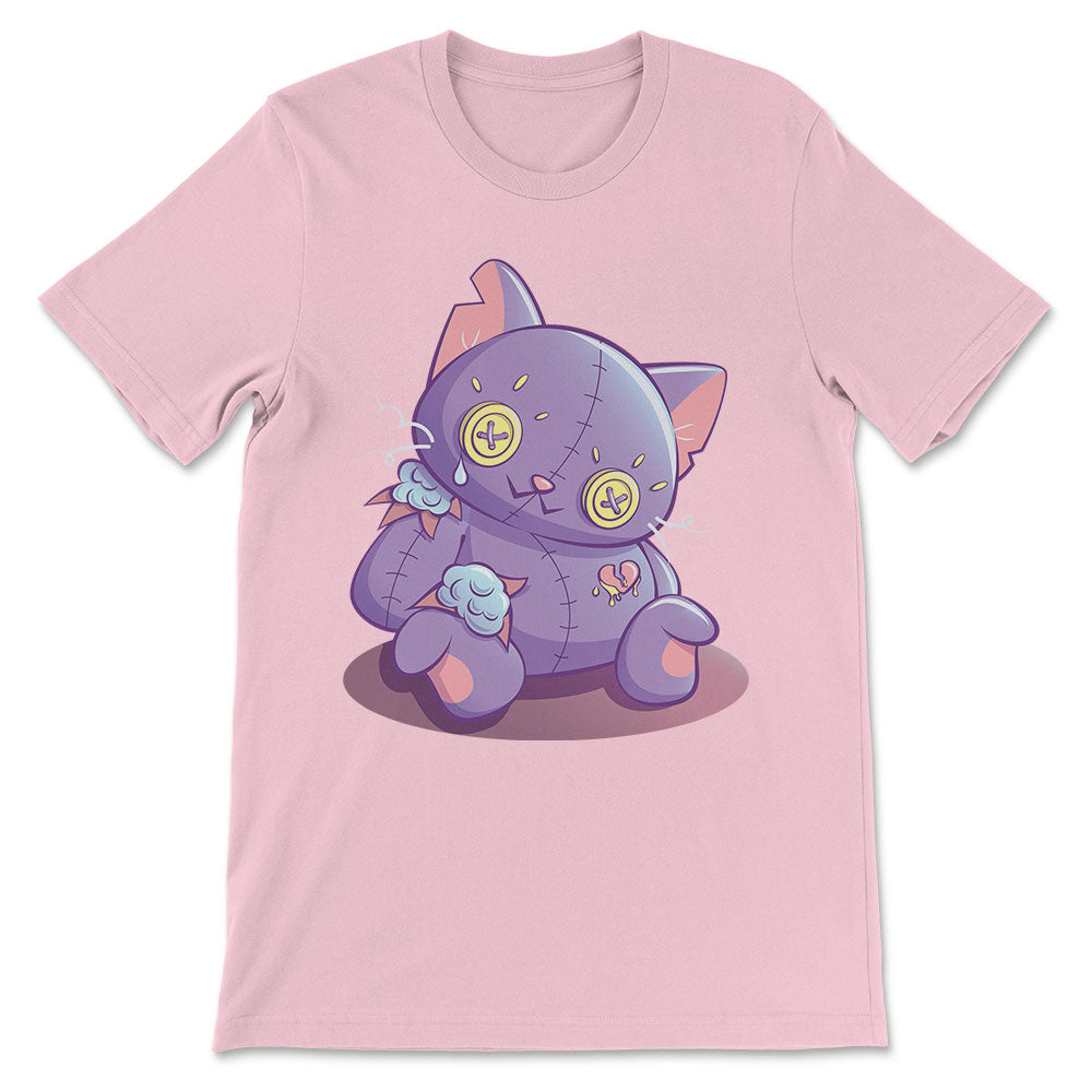 Creepy Cute Broken Cat Doll Kawaii Pastel Goth Shirt - Pink