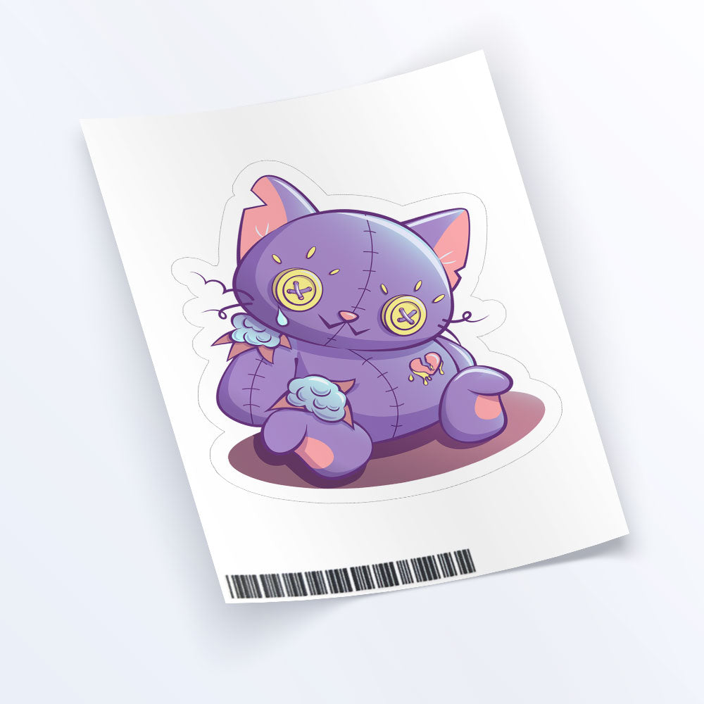 Creepy Cute Broken Cat Doll Pastel Goth Aesthetic Kawaii Sticker Sheet