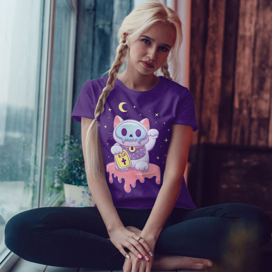 Creepy Cute Maneki Neko Kawaii Pastel Goth Shirt for women