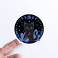 Crystal Alchemy Witchy Black Cat Kawaii Sticker on hand
