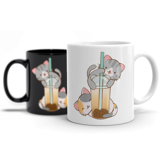 Cute Boba Tea Cats Kawaii Mug
