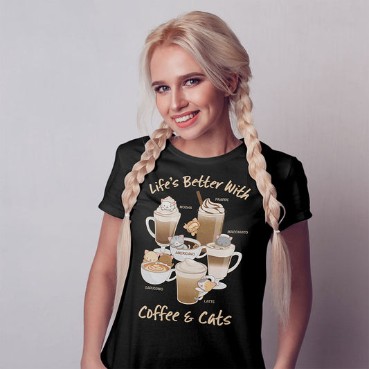 Cute Coffee Cats Kawaii T-Shirt