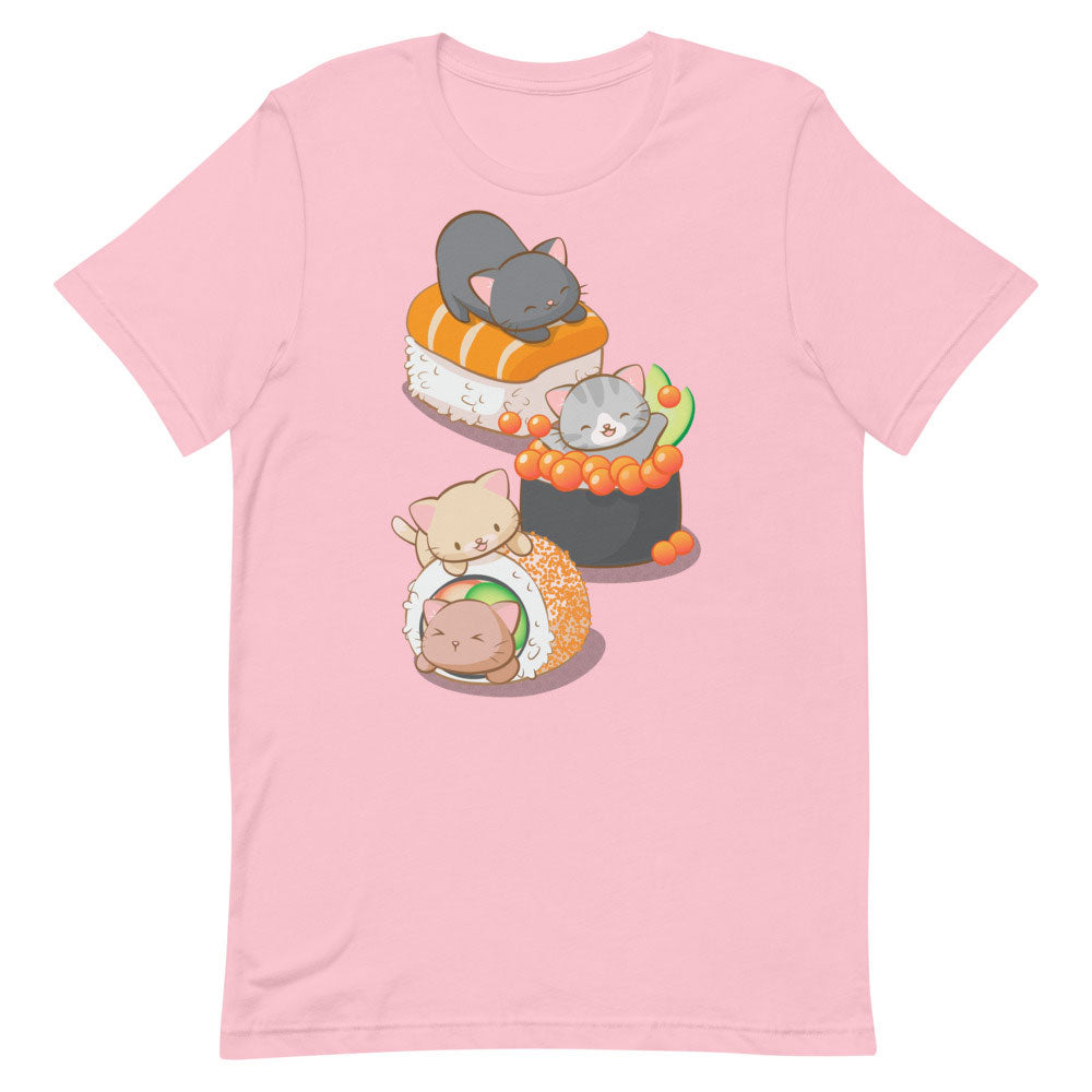Cute Sushi Cats Kawaii T-Shirt S / Pink