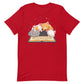 Cute Kawaii Cats Reading T-shirt for Readers and Book Lovers S / Red