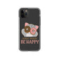 Donut Worry Be Happy Kawaii Cat Phone Case - Clear Aesthetic