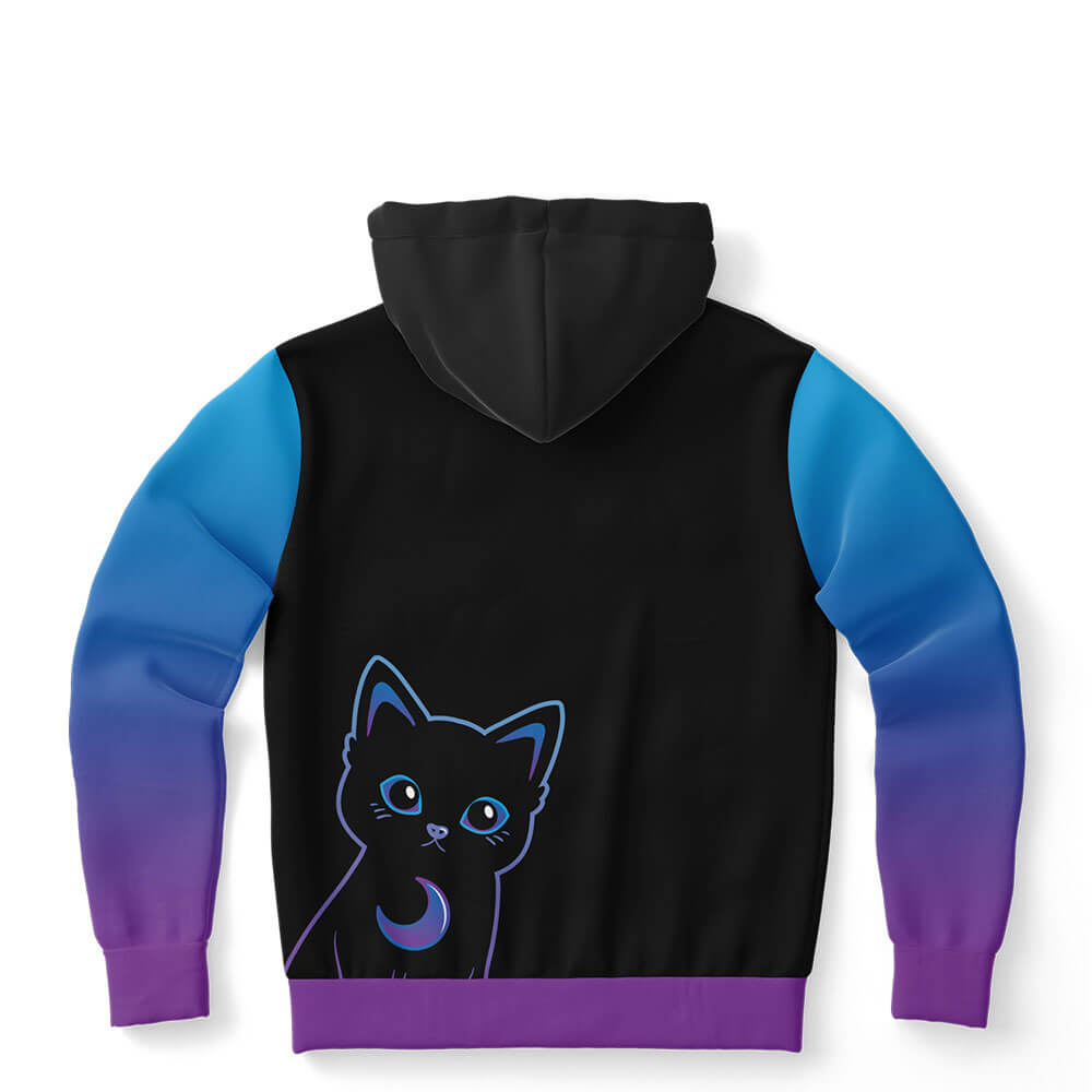Dreamcatcher Kawaii Black Cat Hoodie (Eco-friendly) Back View
