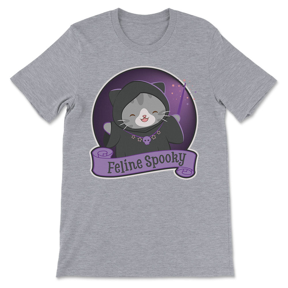 Feline Spooky Kawaii Cat Cute Goth Shirt - athletic heather