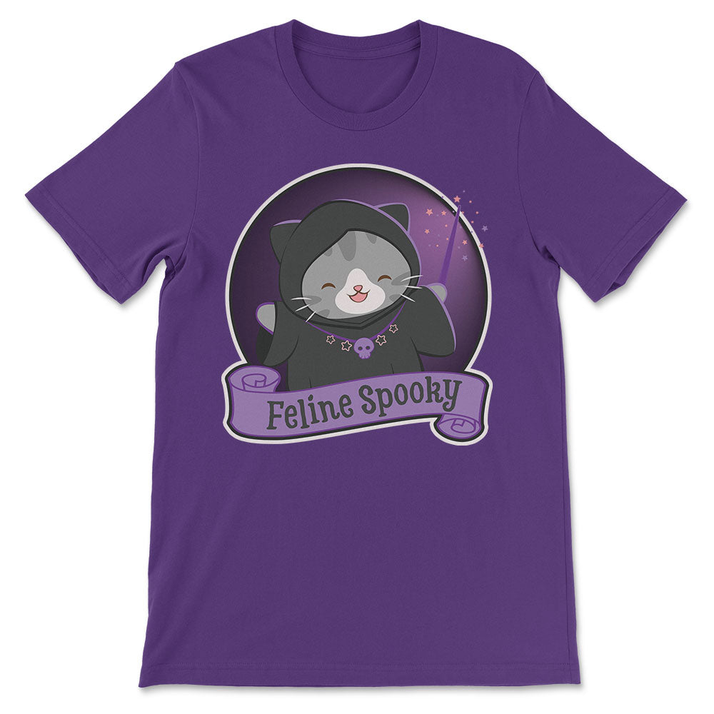 Feline Spooky Kawaii Cat Cute Goth Shirt - Purple