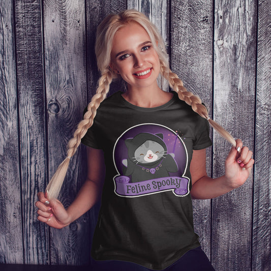 Feline Spooky Kawaii Cat Cute Goth Shirt for Women