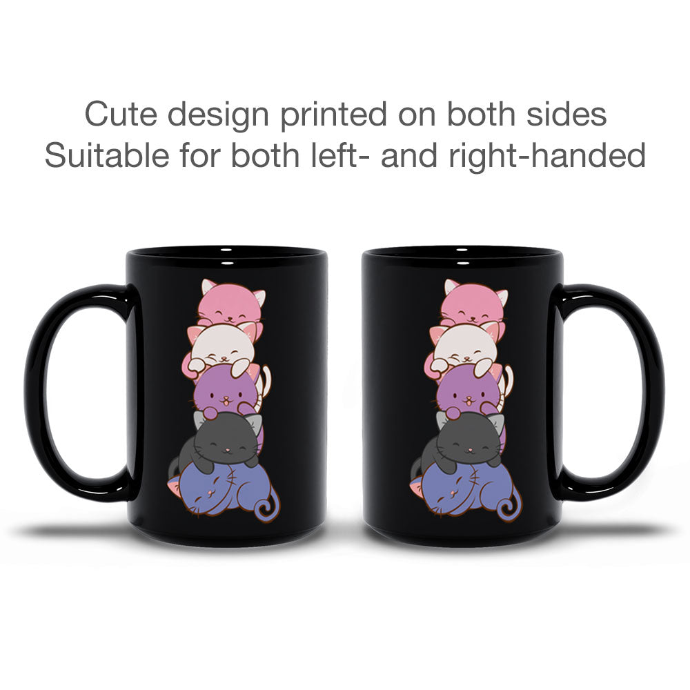 Genderfluid Pride Cute Kawaii Cat Mug
