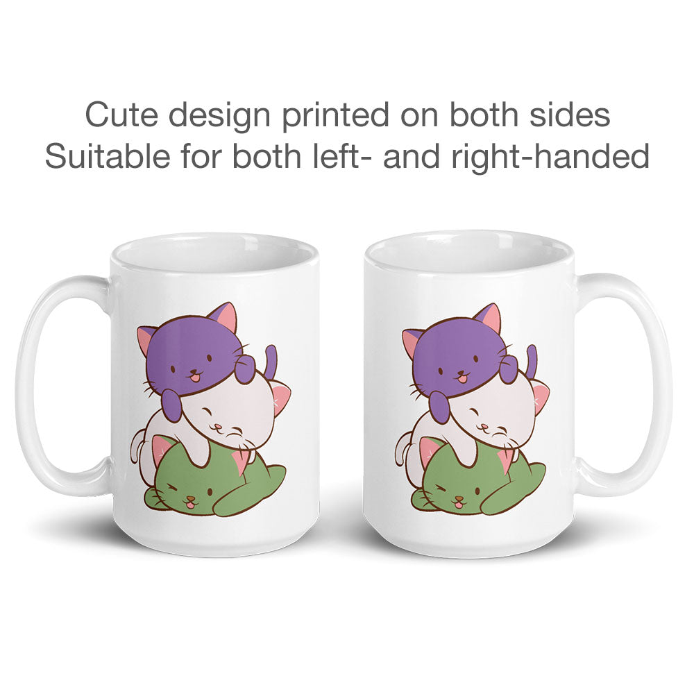 Genderqueer Pride Cute Kawaii Cat Mug