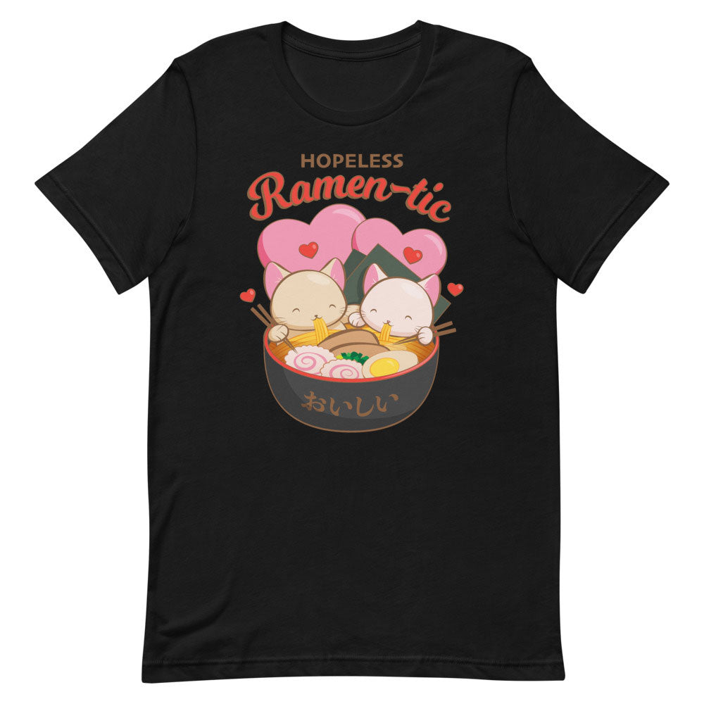 Hopeless Ramentic Cute Ramen Cats Kawaii T-Shirt S / Black