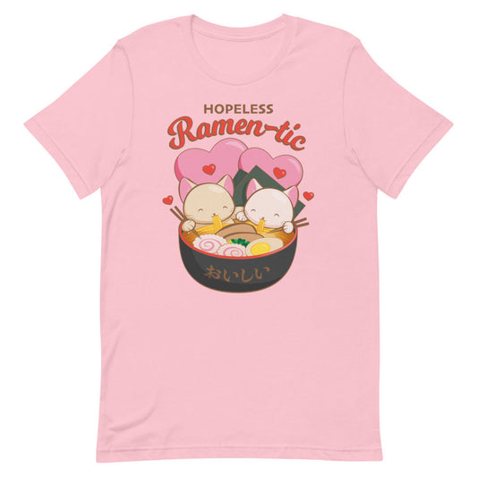 Hopeless Ramentic Cute Ramen Cats Kawaii T-Shirt S / Pink