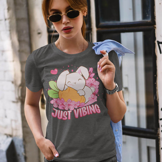 Just Vibing Year of Rabbit Kawaii T-Shirt for women