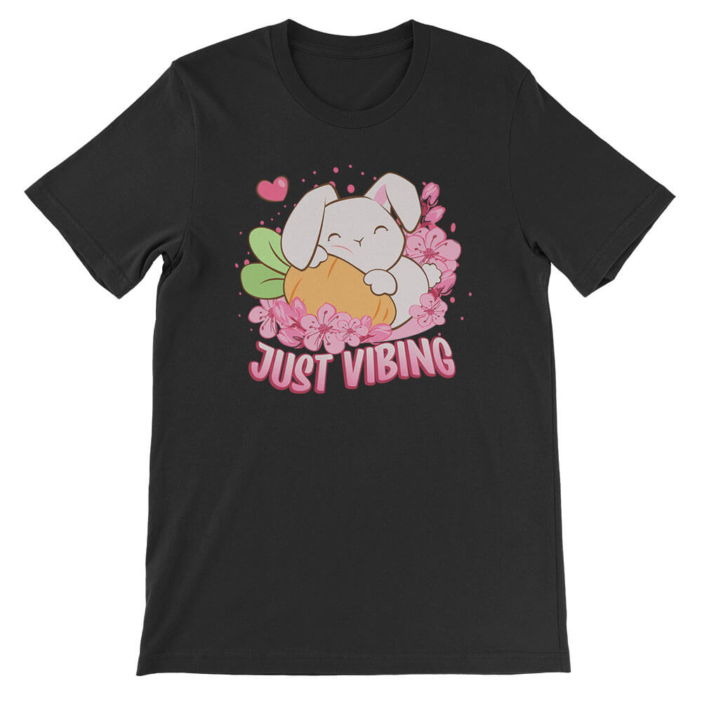 Just Vibing Year of Rabbit Kawaii T-Shirt black