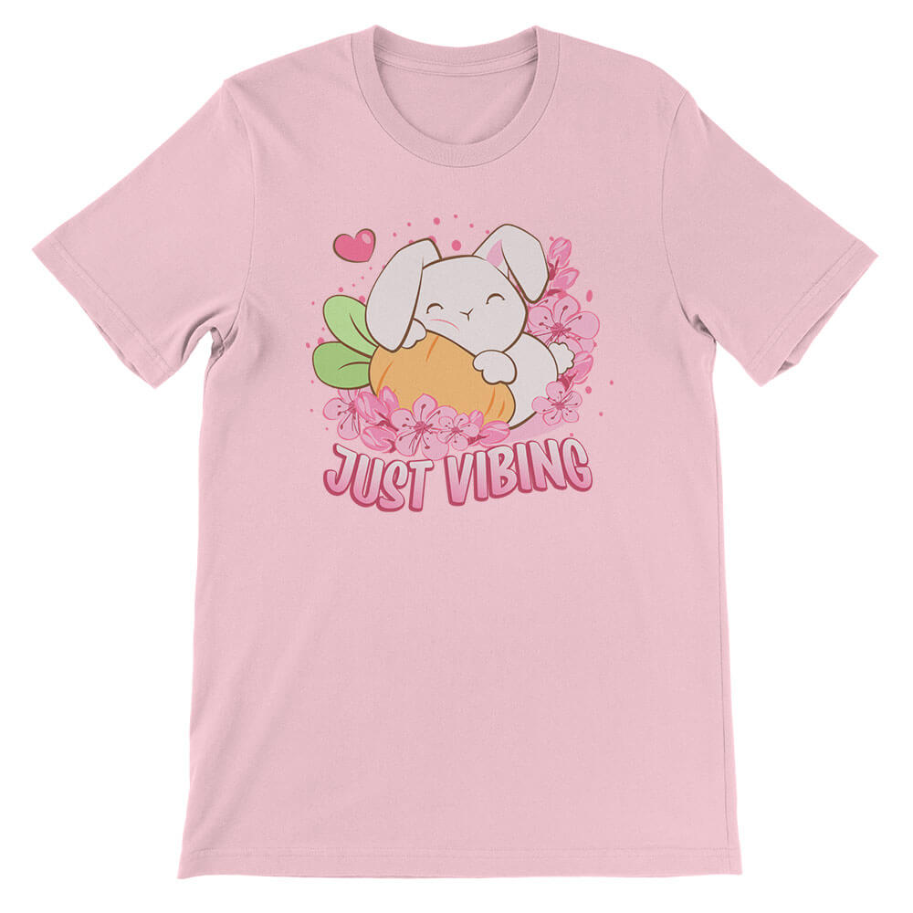 Just Vibing Year of Rabbit Kawaii T-Shirt - Pink
