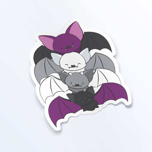 Kawaii Bats Aegosexual Pride Sticker