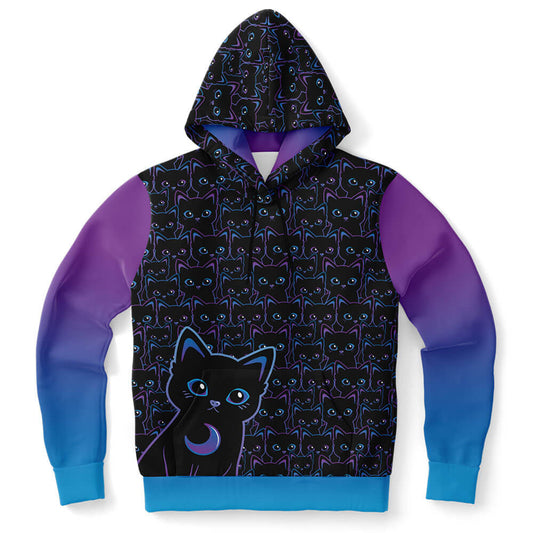 Kawaii Black Cat Hoodie Eco-friendly