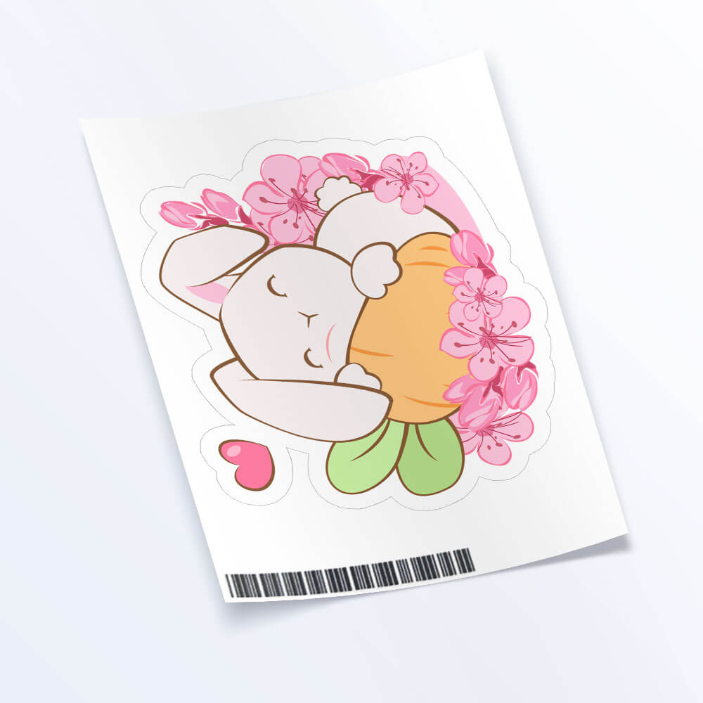 Kawaii Bunnies Year of Rabbit Stickers - Carrot Bunny