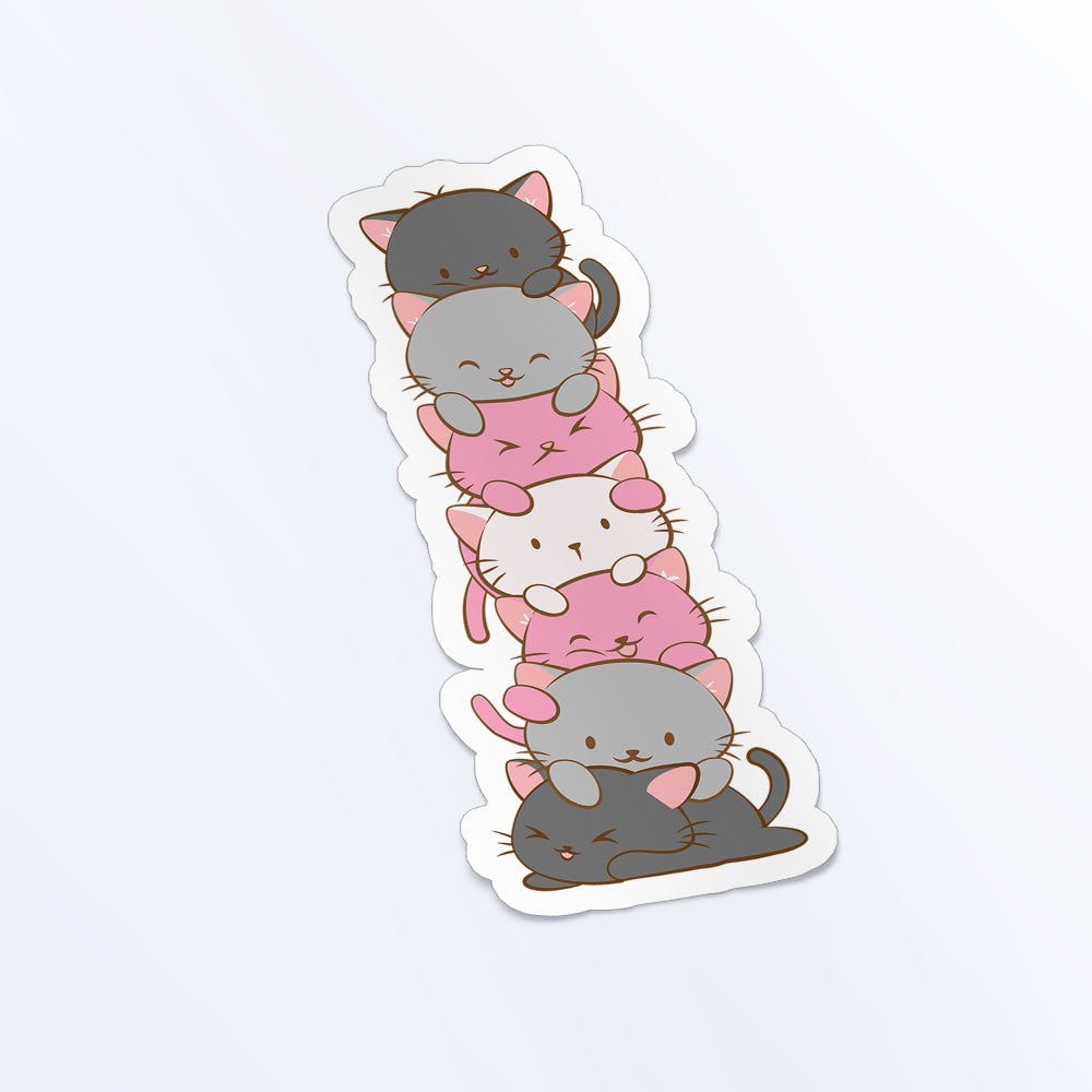 Kawaii Cat Pile Demigirl Pride Sticker