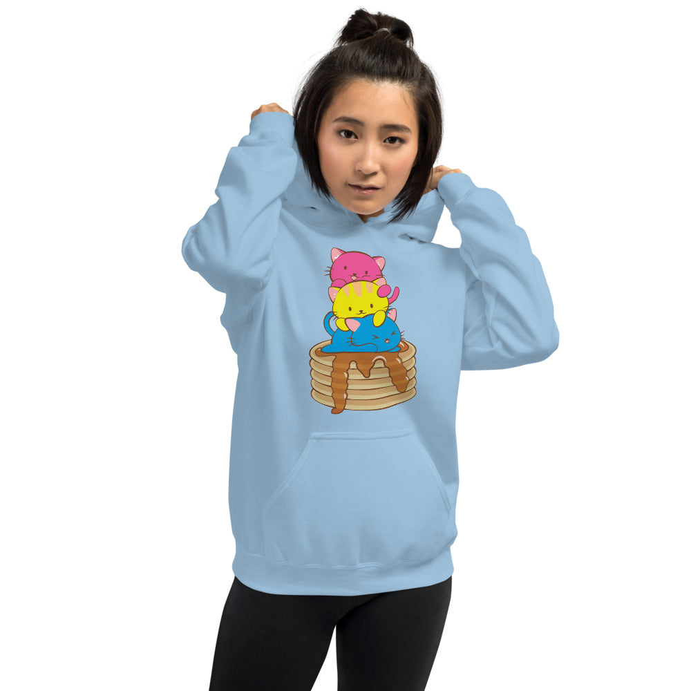 Kawaii Cat Pile Pansexual Pride Hoodie