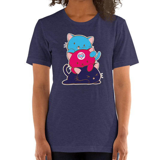 Kawaii Cat Pile Poly Pride T-Shirt - Women