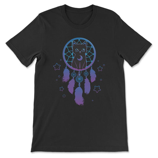 Kawaii Dreamcatcher Black Cat T-shirt