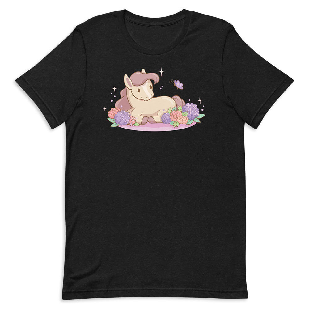 Kawaii Horse T-Shirt - Black