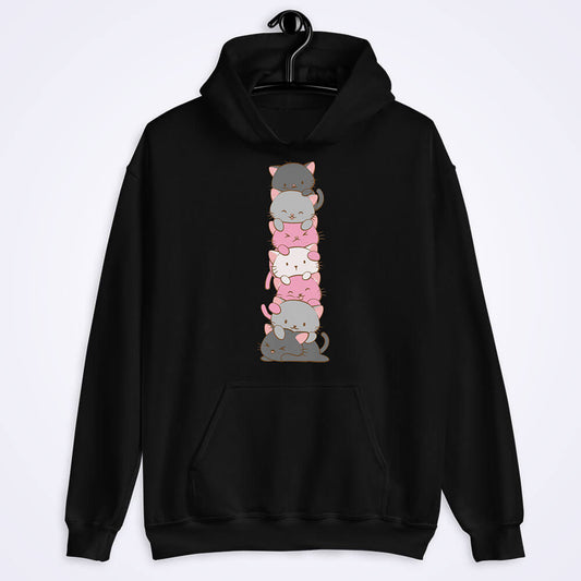 Kawaii Cat Pile Demigirl Pride Hoodie