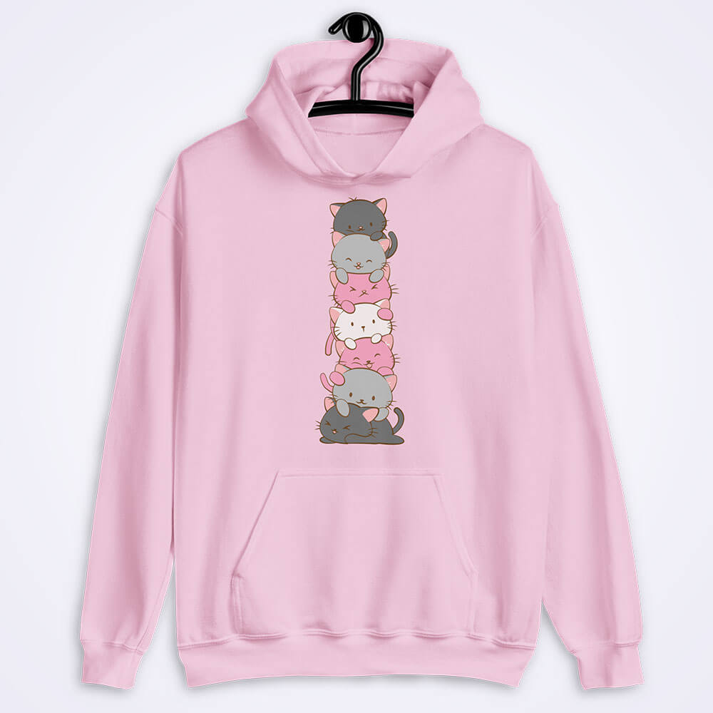 Kawaii Cat Pile Demigirl Pride Hoodie