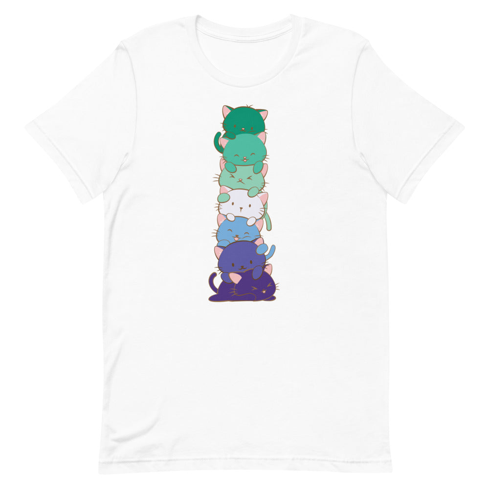 MLM Pride Flag Kawaii Cat T-shirt - White