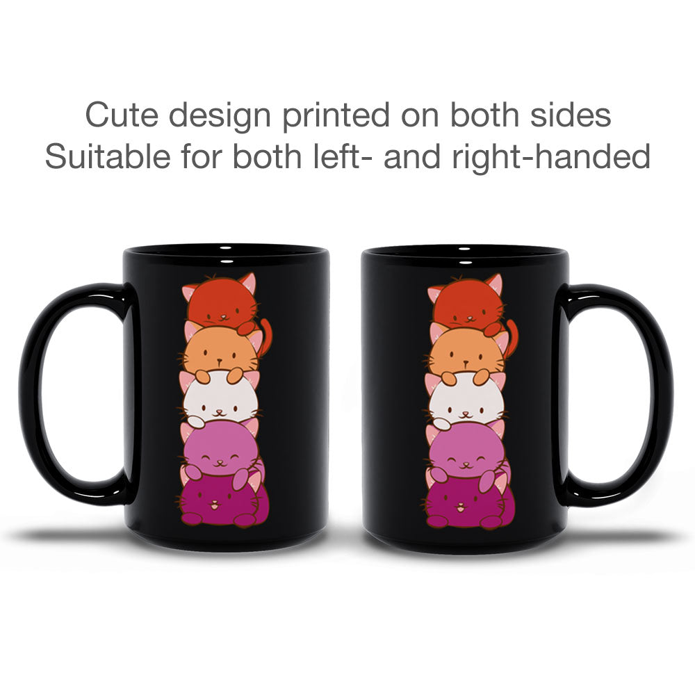 Lesbian Pride Cute Kawaii Cat Mug