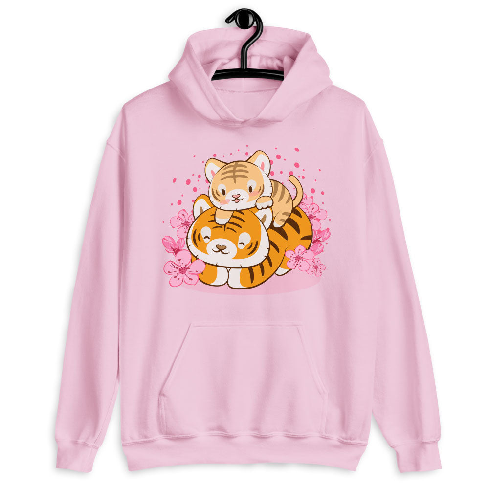 Mommy & Baby Kawaii Tiger Hoodie - pink