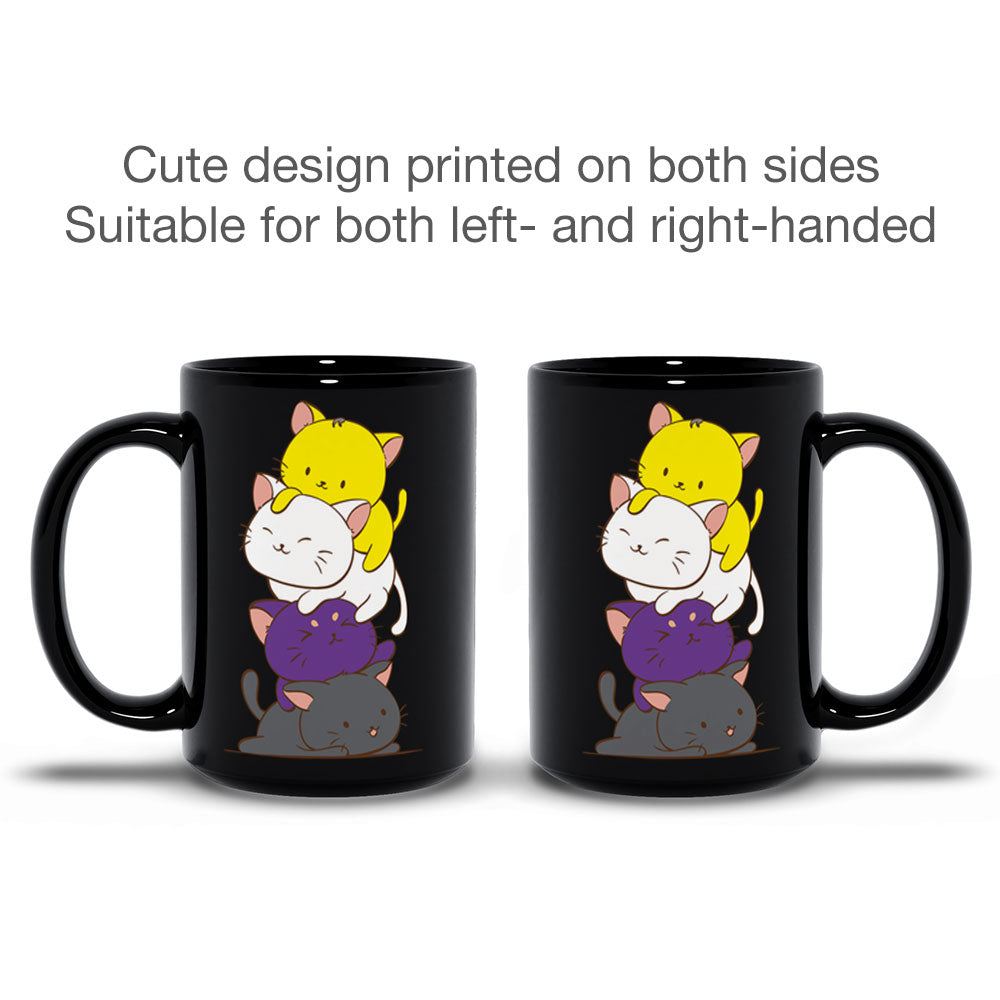 Non-Binary Pride Cute Kawaii Cat Mug