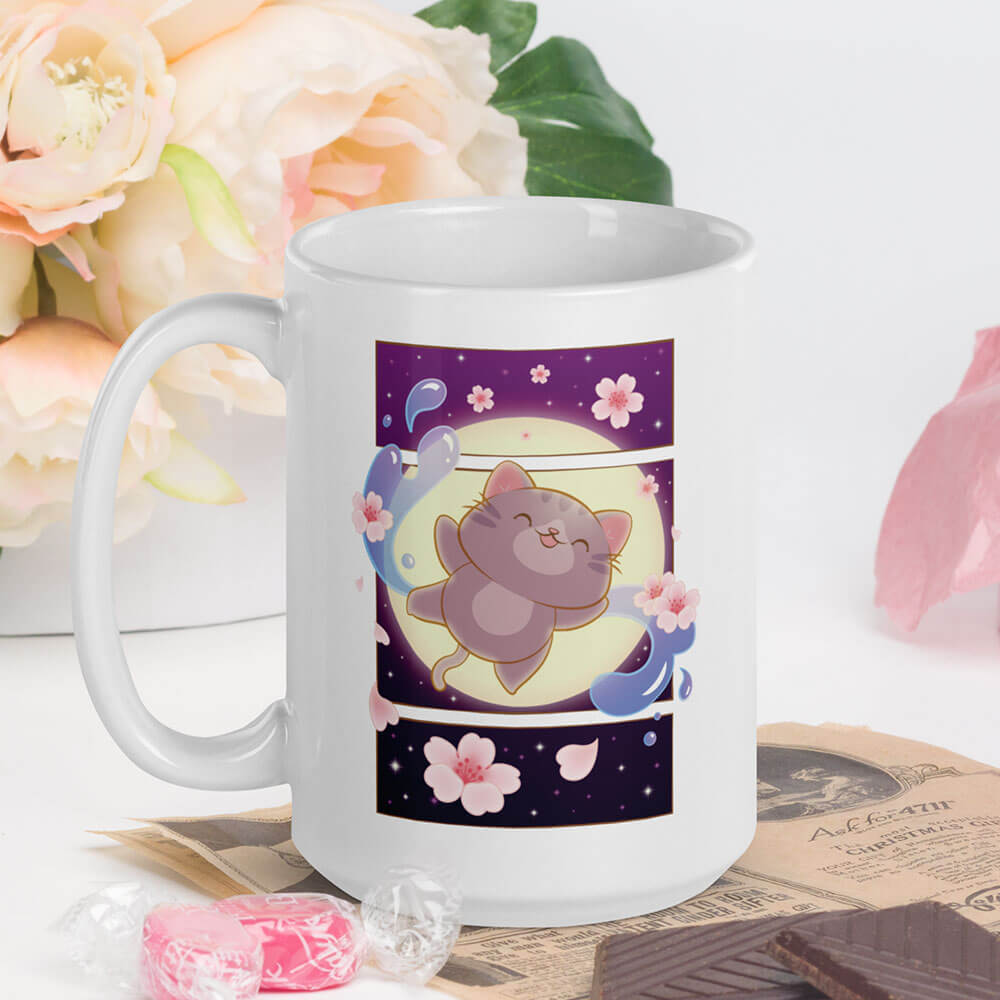 Sakura Flight Kawaii Cat Cute Mug