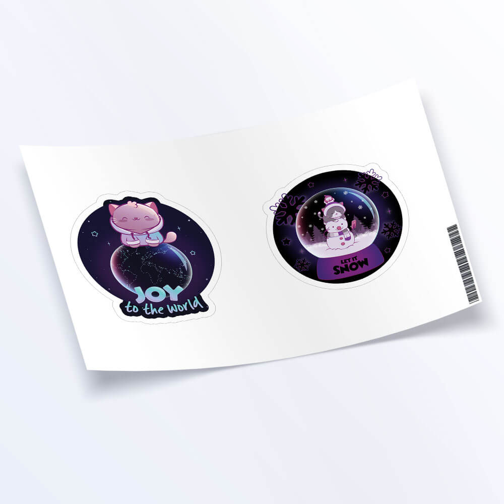 Winter Holiday Cute Kawaii Sticker Sheet - Set of 2
