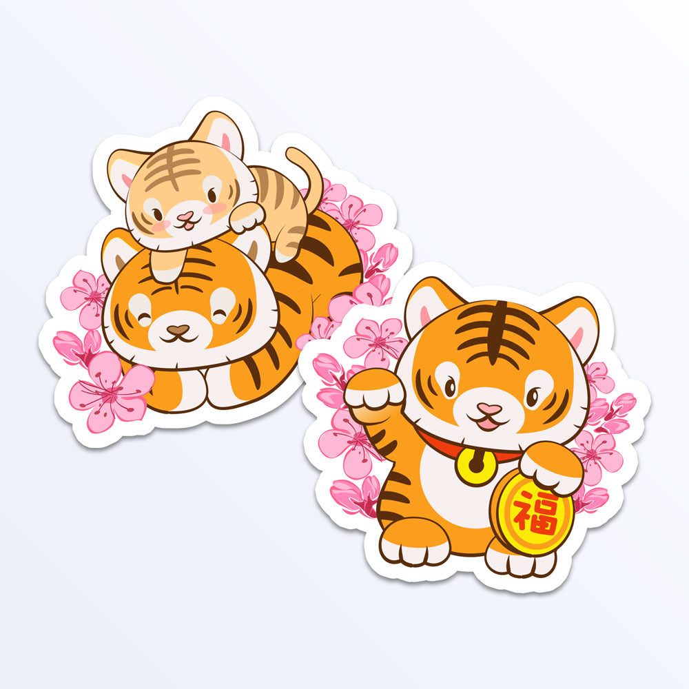 Year of Tiger Kawaii Vinyl Stickers