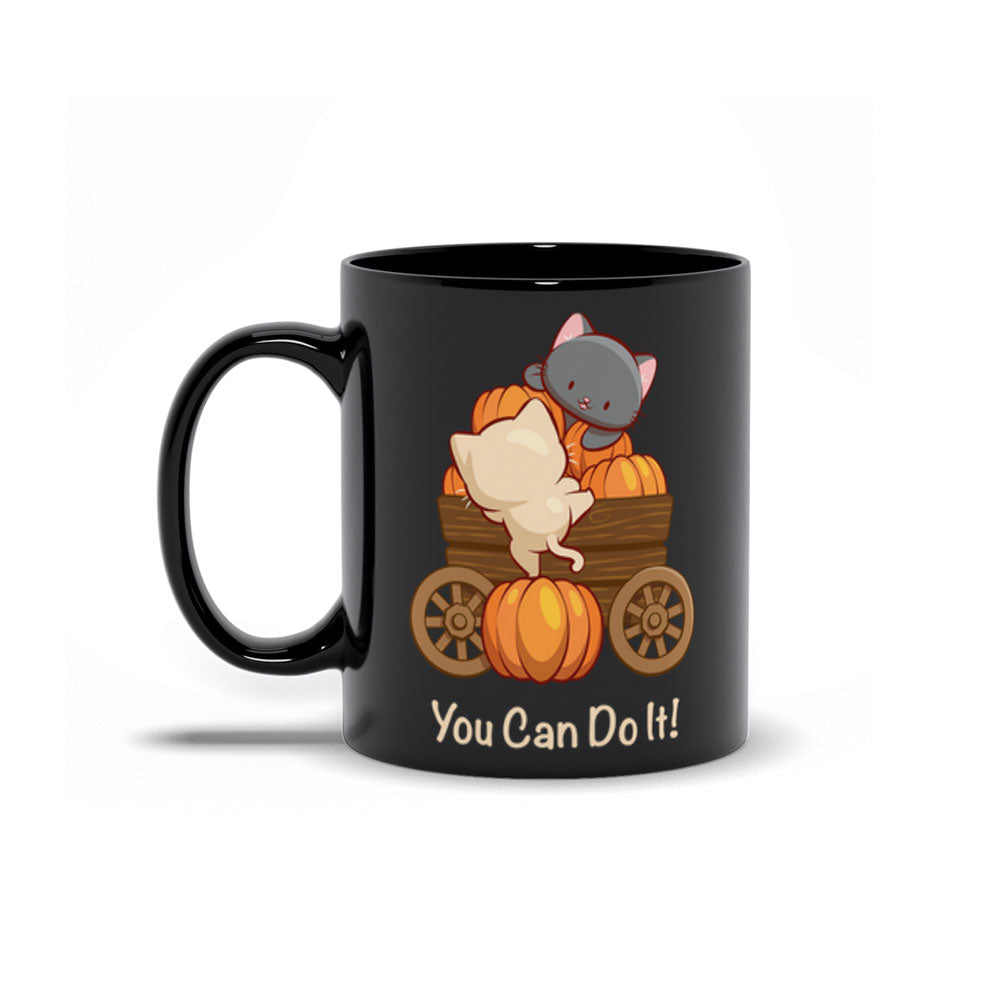 You Can Do It Kawaii Cats Inspirational Cute Mug - Black 11 oz
