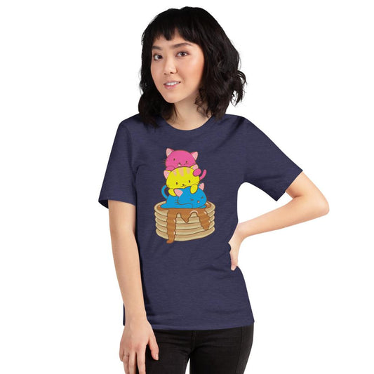 Kawaii Cat Pile Pansexual Pride T-Shirt