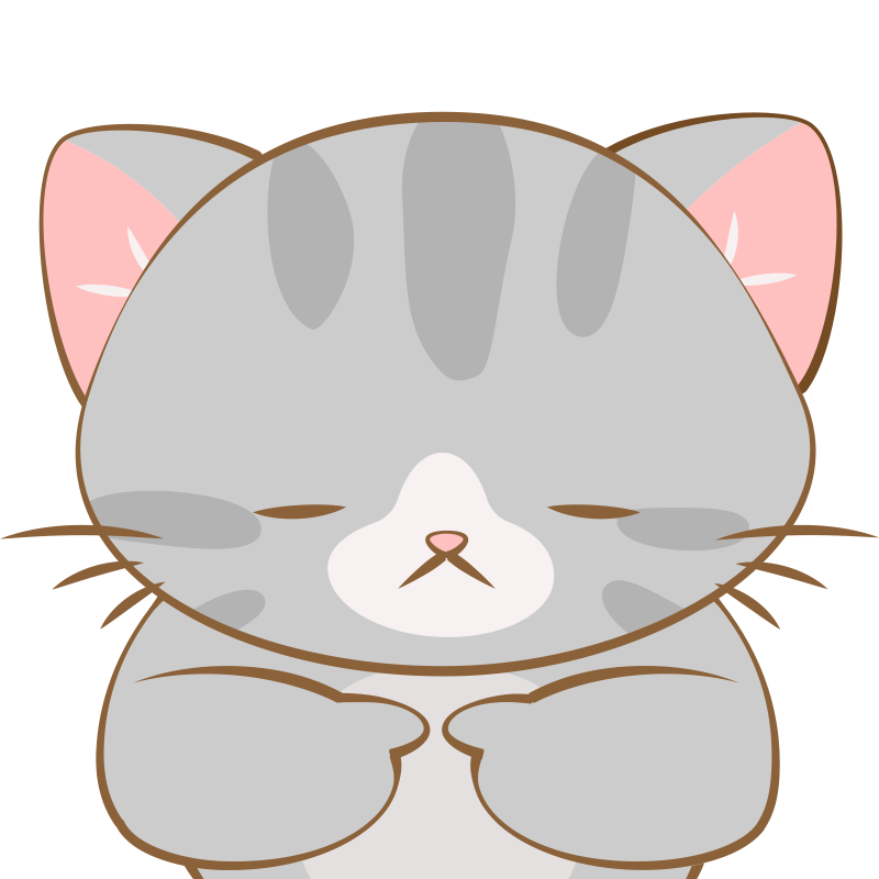 Kawaii Cat, Gray-gray looking apologetic and twiddling fingers