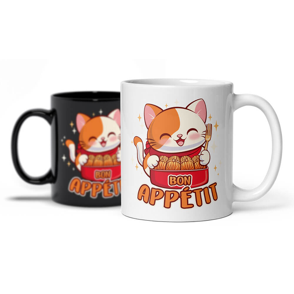 Bon Appetit Kawaii Cat Cute Mug
