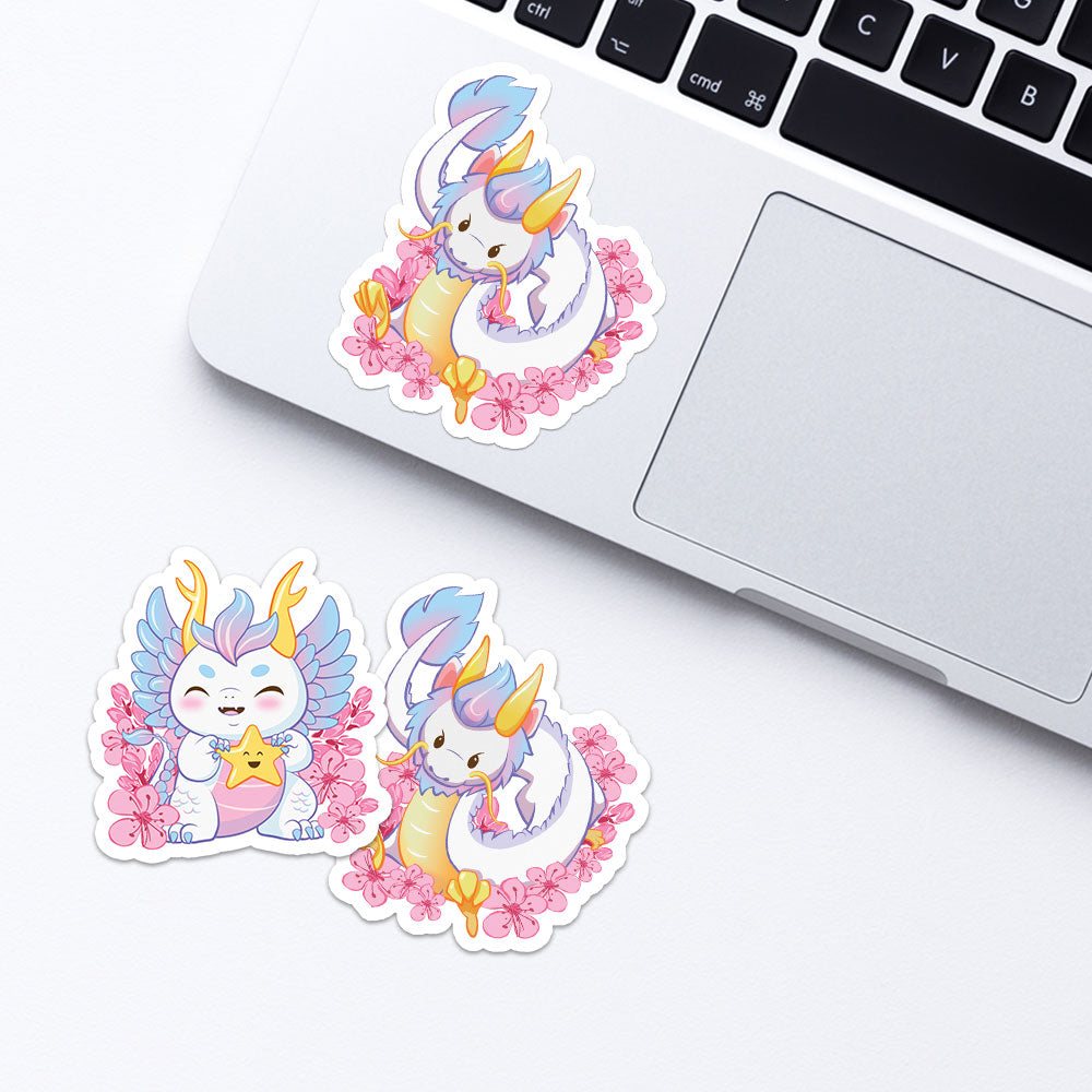 Chinese Zodiac Year of Dragon Kawaii Stickers for laptop
