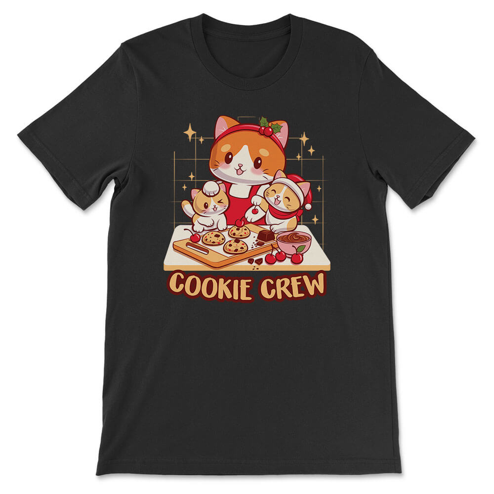 Cookie Crew Cute Cats Kawaii T-shirt - Black
