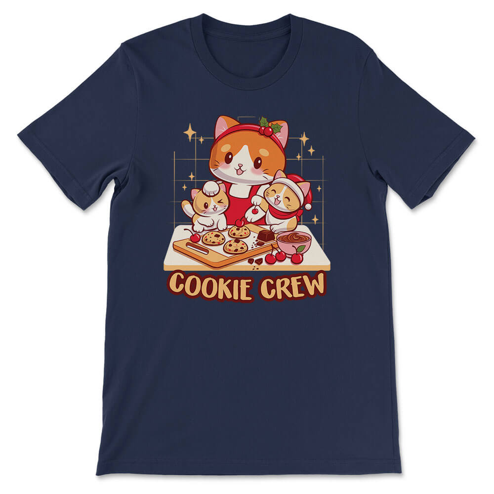Cookie Crew Cute Cats Kawaii T-shirt - Navy