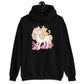 Cute Cat and Horse Kawaii Hoodie - Black