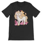 Cute Cat and Horse Kawaii T-shirt - Black