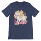 Cute Cat and Horse Kawaii T-shirt - Heather Navy