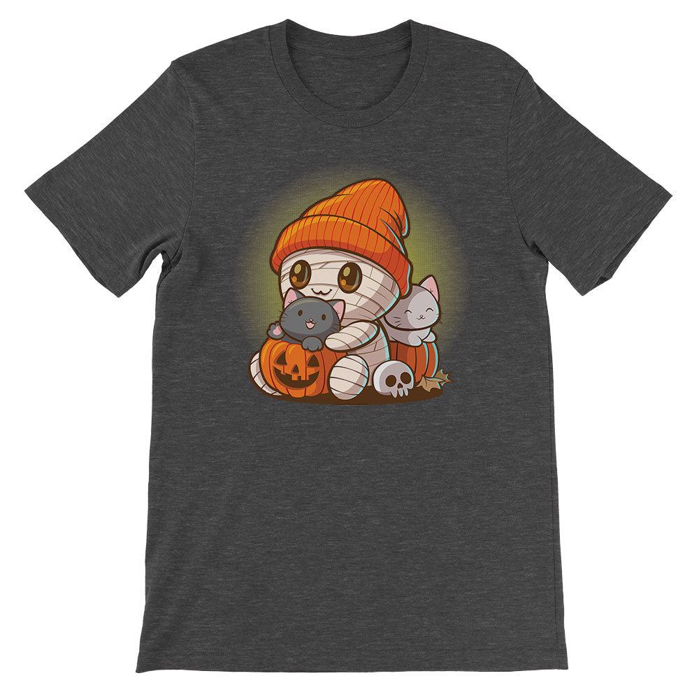 Cute Mummy and Kittens Kawaii T-shirt - dark grey heather