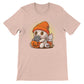 Cute Mummy and Kittens Kawaii T-shirt - heather peach