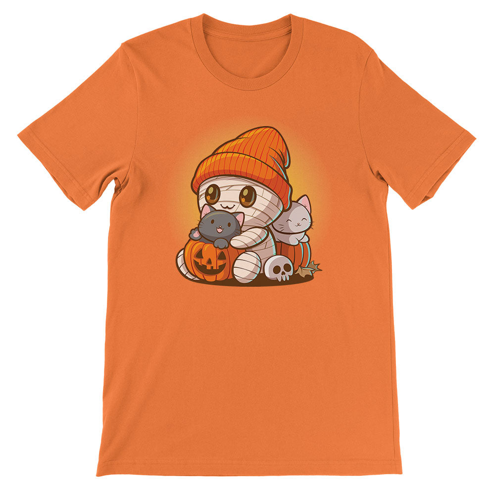 Cute Mummy and Kittens Kawaii T-shirt - orange